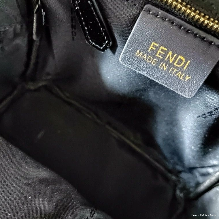 Affordable Leather In Mini Black Nappa Fendi Backpack Motif FF 0707